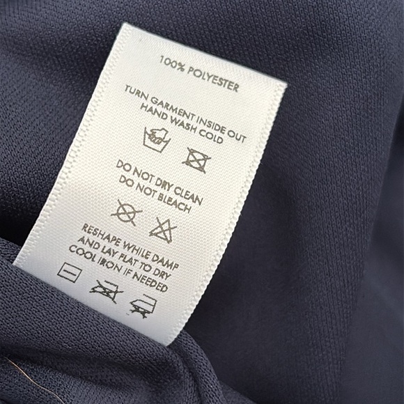 Lucy in the Sky Satin Fit and Flare Puff Sleeve Mini Dress Navy Tie Back XS - Picture 10 of 10